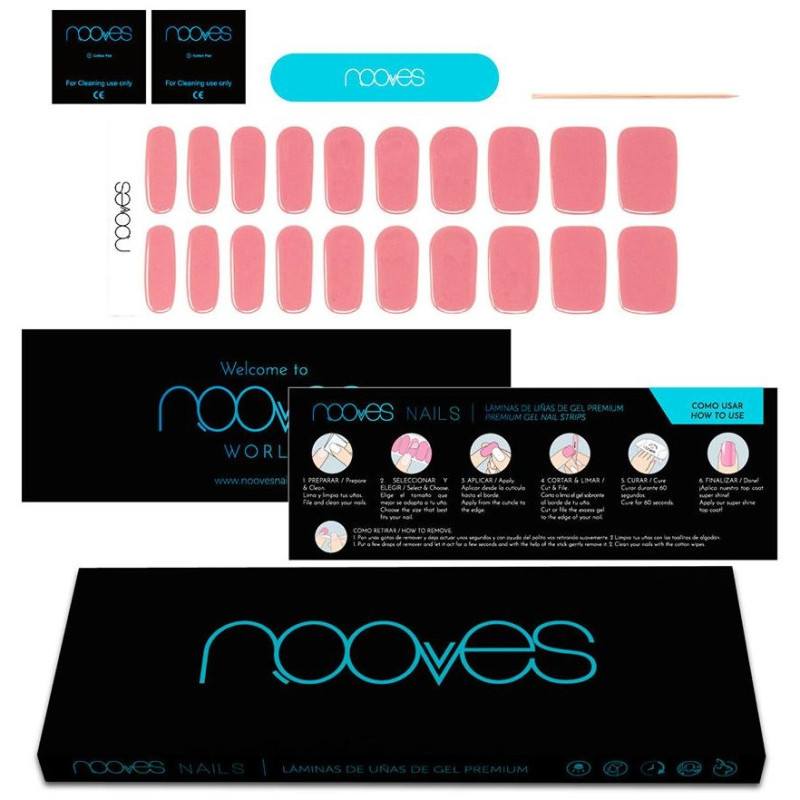 Láminas de Uñas de Gel Dusty Rose Premium Glam Cat Eye 20 u - Nooves