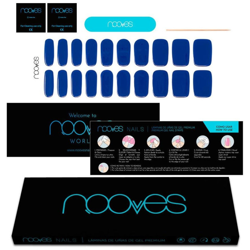 Láminas de Uñas de Gel Eaux Profondes Premium Luxe Solid Color 20 u - Nooves