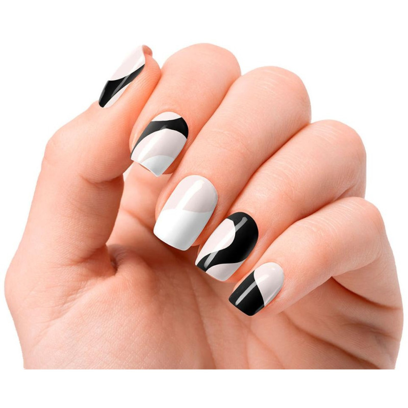 Láminas de Uñas de Gel Premium Glam White Cow 20 u - Nooves