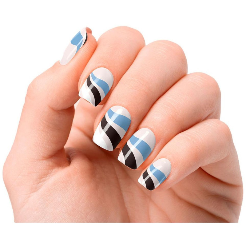Láminas de Uñas de Gel Premium Glam Flowing Stream 20 u - Nooves