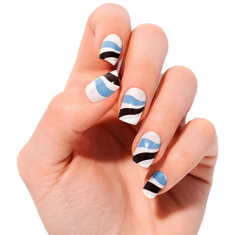 Láminas de Uñas de Gel Premium Glam Flowing Stream 20 u - Nooves