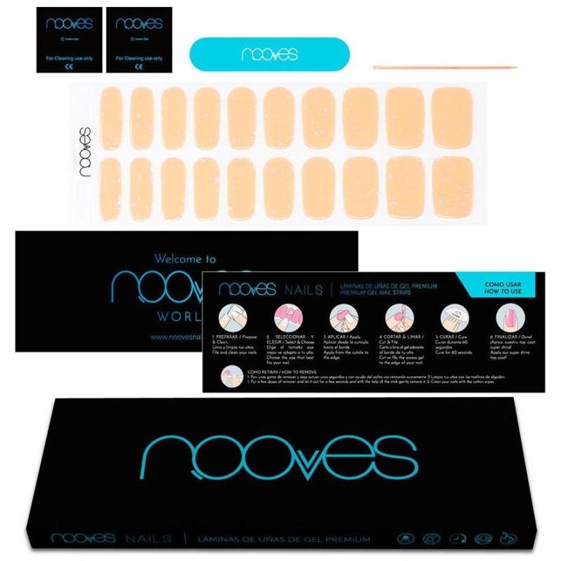 Láminas de Uñas de Gel Peach Galettes Premium Luxe Metallic 20 u - Nooves