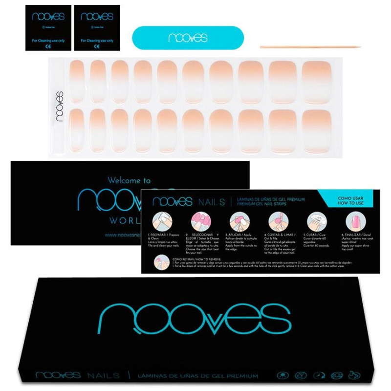 Láminas de Uñas de Gel Nude Baby Boomer Premium Luxe Gradient 20 u - Nooves