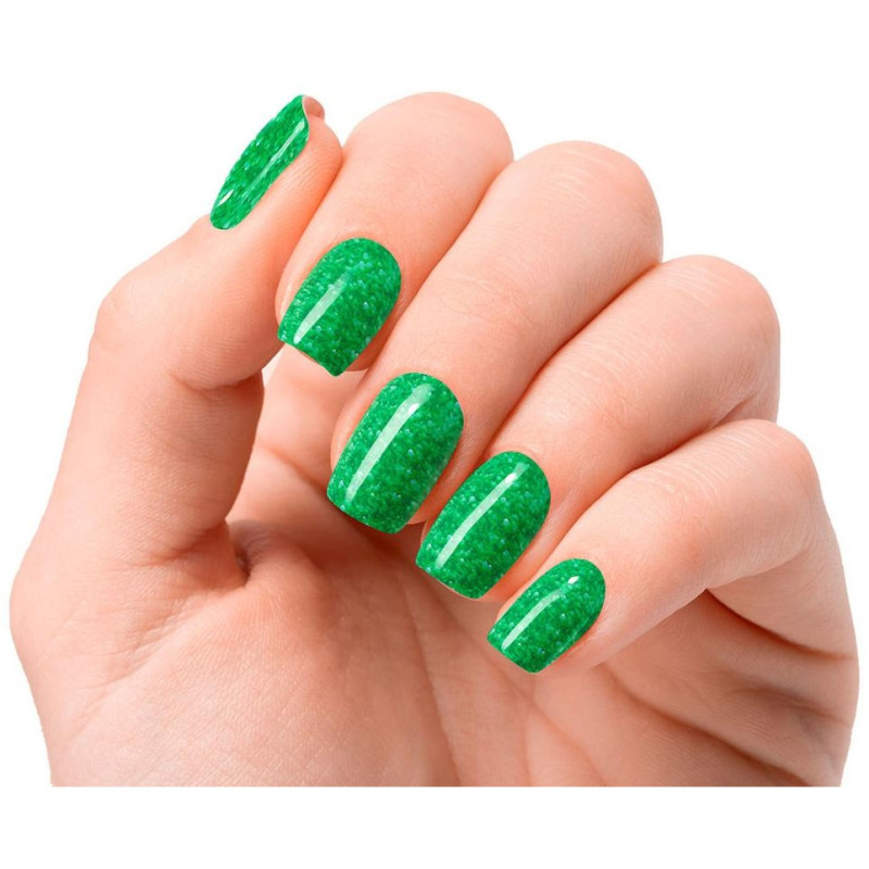 Láminas de Uñas de Gel Jade Glitter Glam Glitter Verde 20 u - Nooves