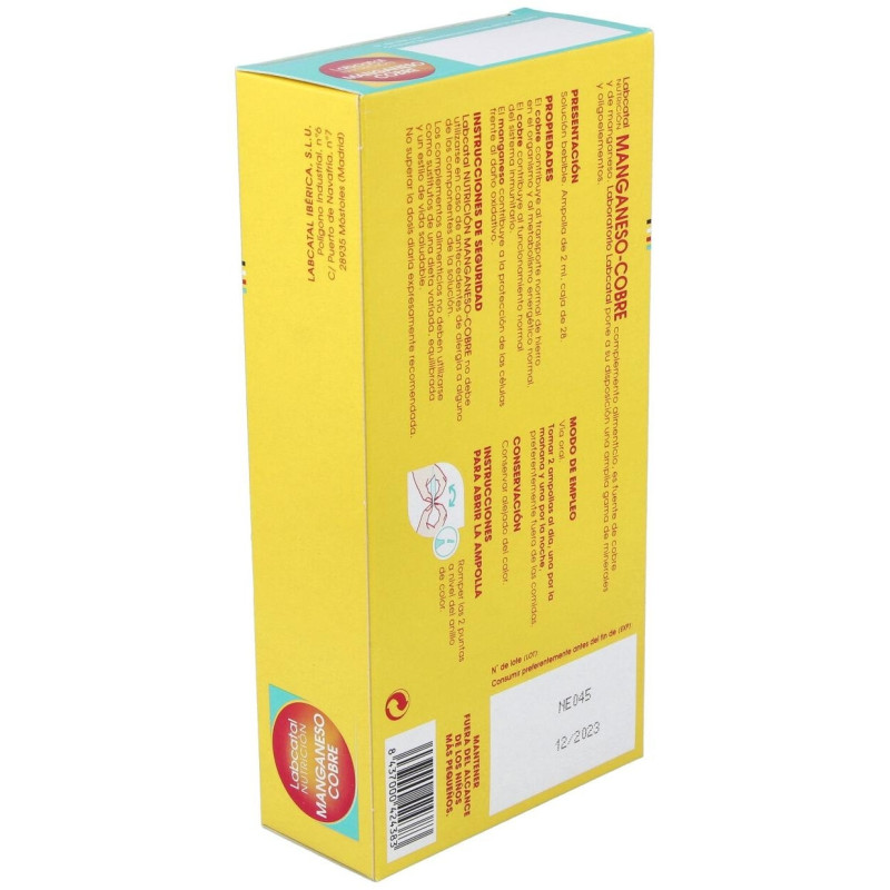 Nutrición Manganeso - Cobre, 28 Ampollas - Labcatal