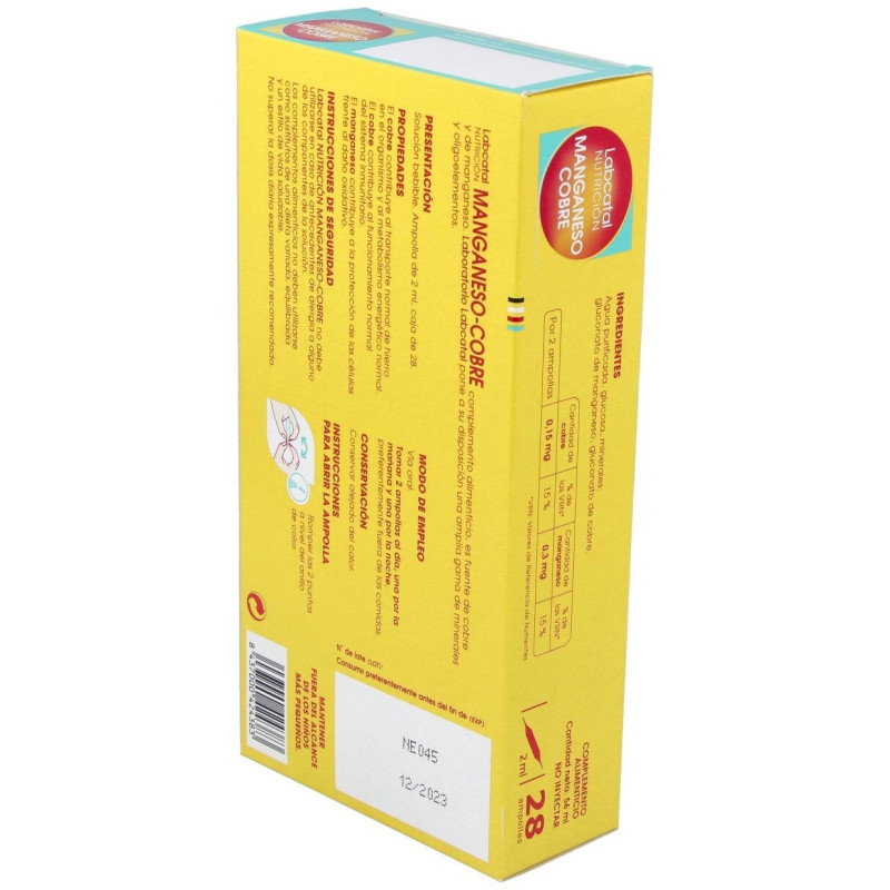 Nutrición Manganeso - Cobre, 28 Ampollas - Labcatal