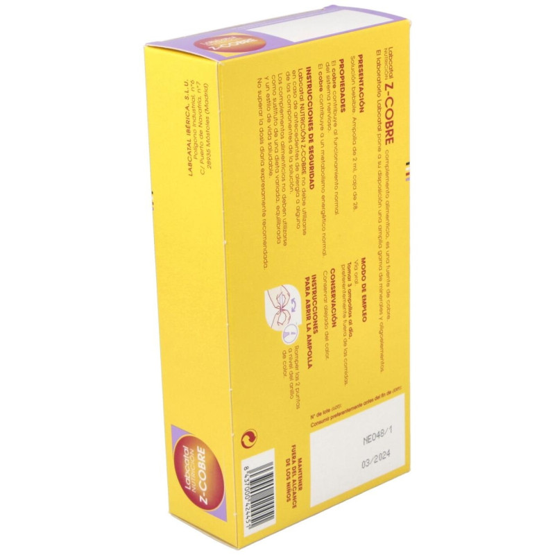 Nutrición Zinc Cobre, 28 Ampollas X 2 ml - Labcatal