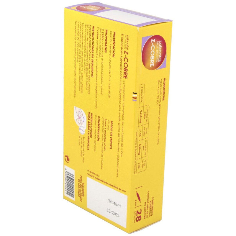 Nutrición Zinc Cobre, 28 Ampollas X 2 ml - Labcatal