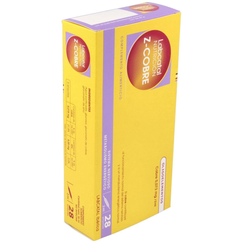 Nutrición Zinc Cobre, 28 Ampollas X 2 ml - Labcatal