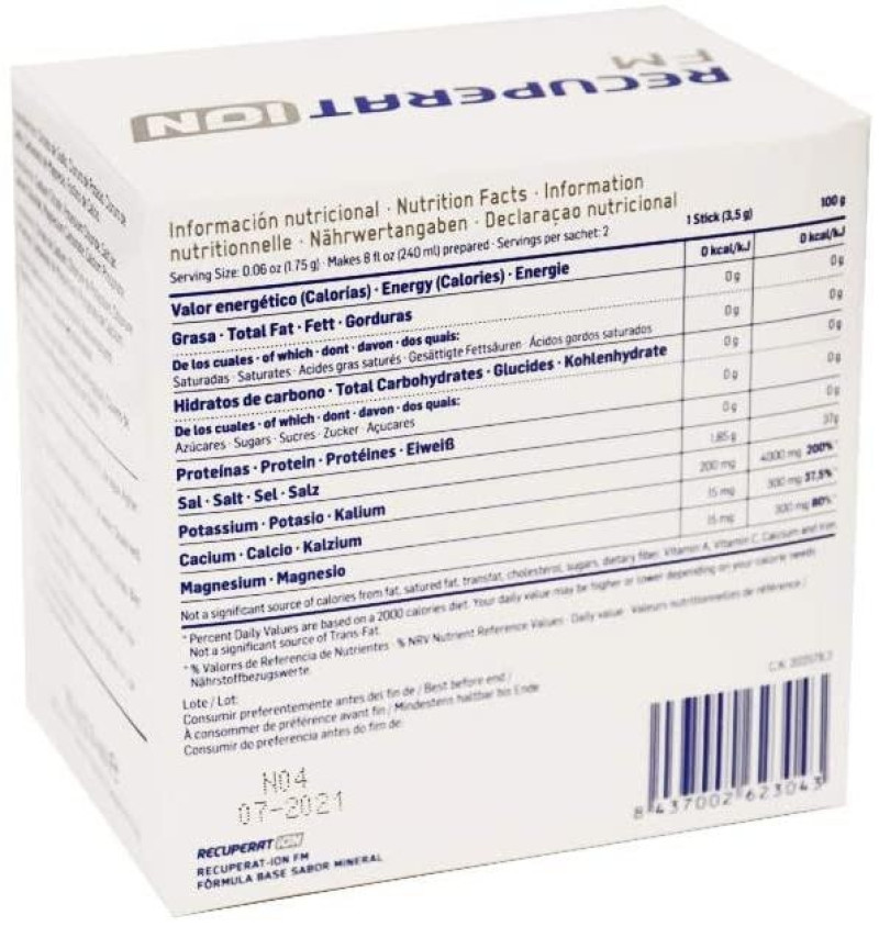 Recuperat - Ion Fm Formula Base Sabor Salino (20 Sobres) - Recuperat-ion Electrolitos