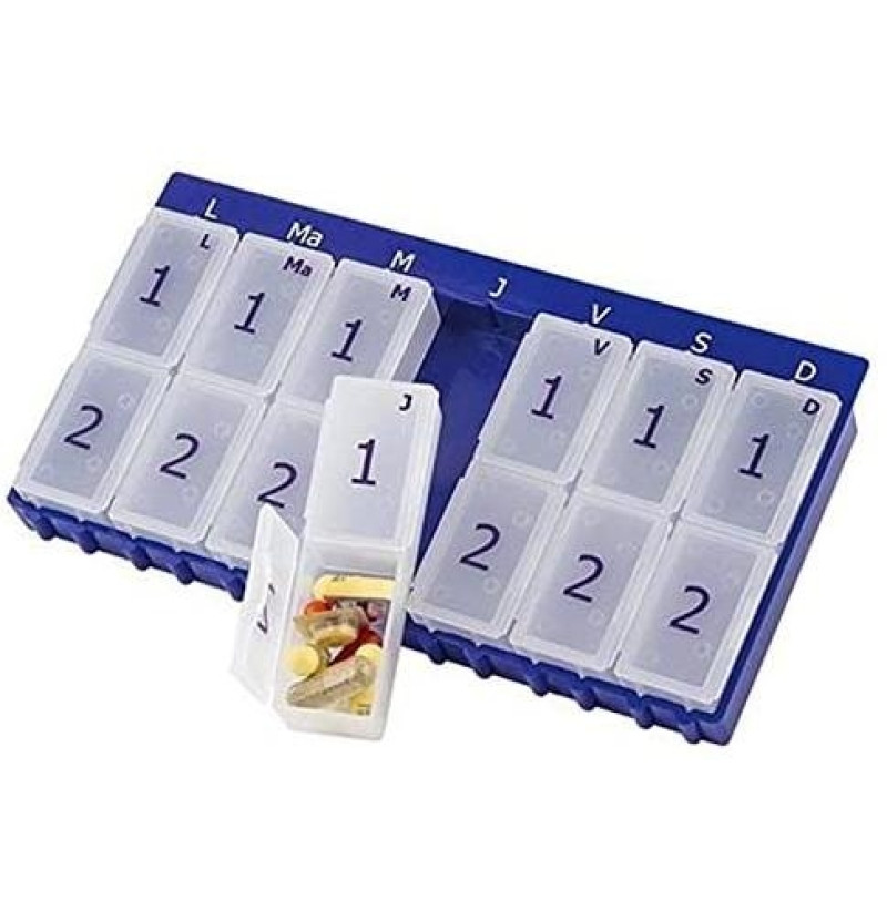 Pastillero Semanal - S - 2 Organizador de Medicamentos (semanal 2t Diaria) - La-pastilla