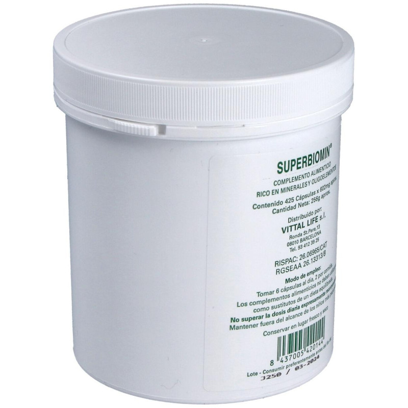 Biomin Superbiomin, Un Complejo Mineral para el Tránsito Intestinal 410 Cápsulas - Superbiomin