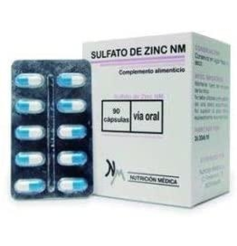 Sulfato de Zinc Nm (90 Cápsulas) - Nutrición Médica