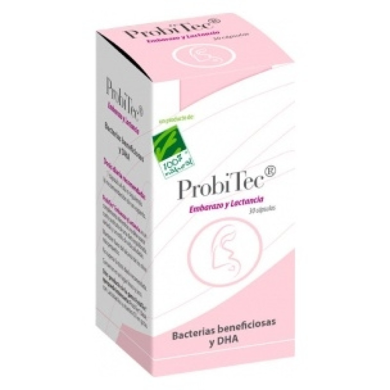 100% Natural Probitec Embarazo y Lactancia 30 Cápsulas - Cien por Cien Natural