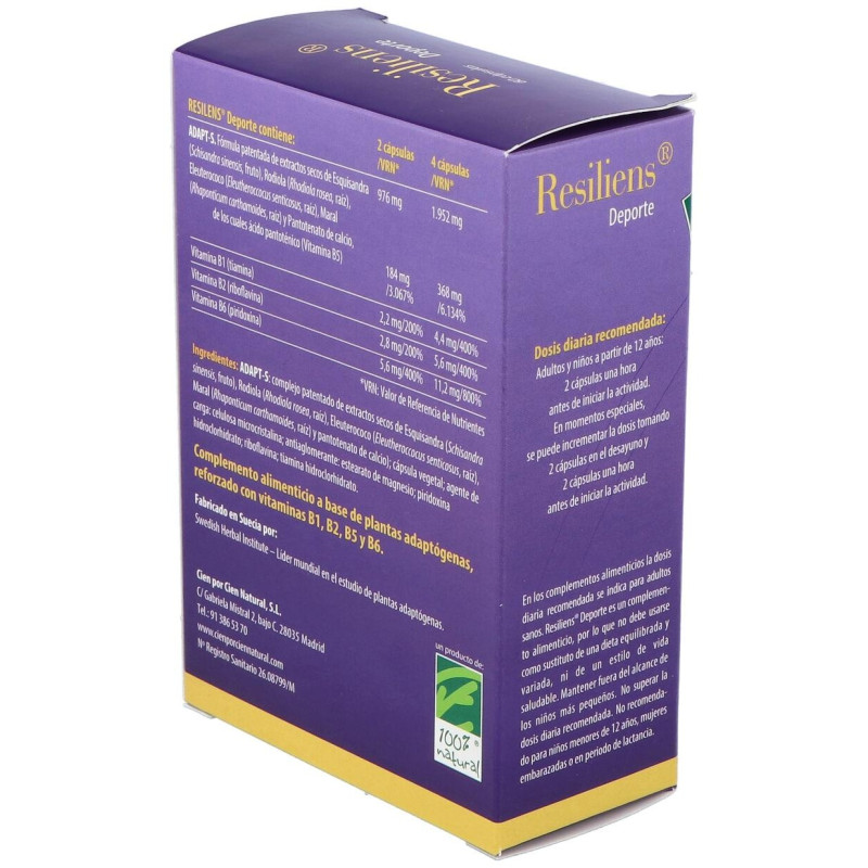 100% Natural Resiliens Deporte 60 Cápsulas