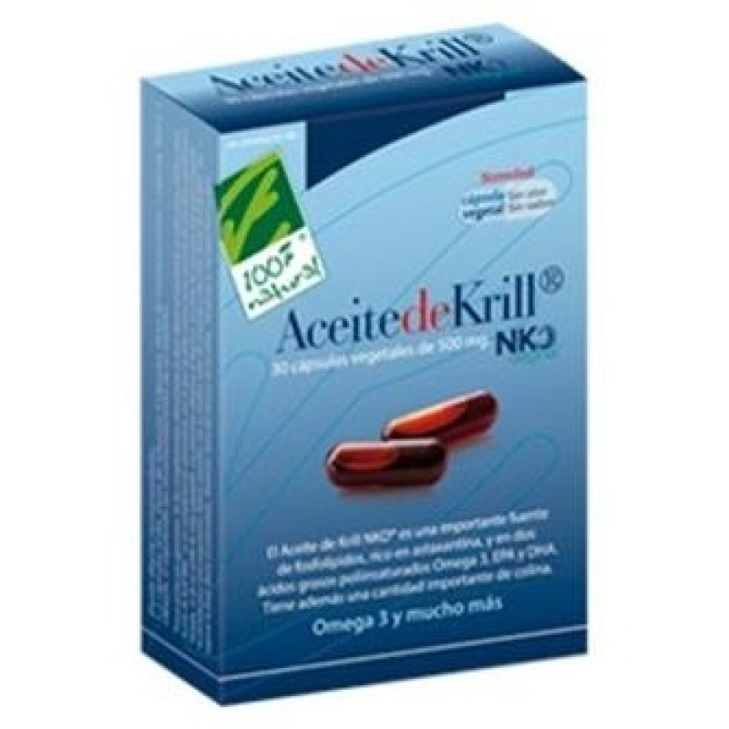 100% Natural Aceite de Krill Nko 40 Cápsulas de 500mg - Cien por Cien Natural