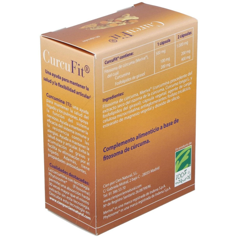 Curcufit 60 Cápsulas 100% Natural - Cien por Cien Natural
