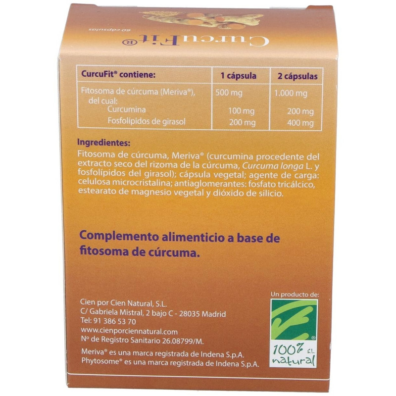 Curcufit 60 Cápsulas 100% Natural - Cien por Cien Natural