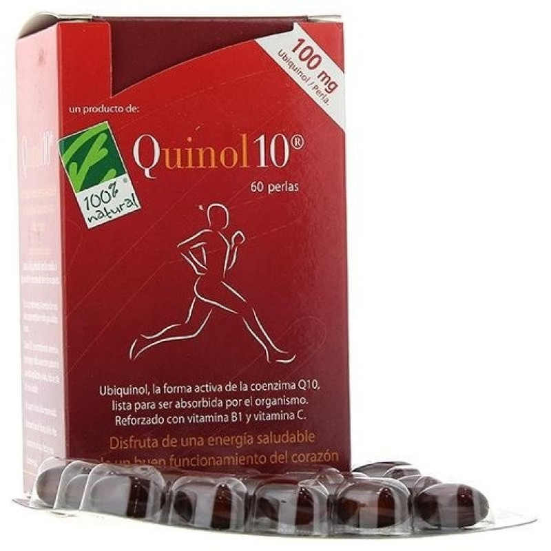 100% Natural Quinol10 60 Perlas de 100mg - Cien por Cien Natural
