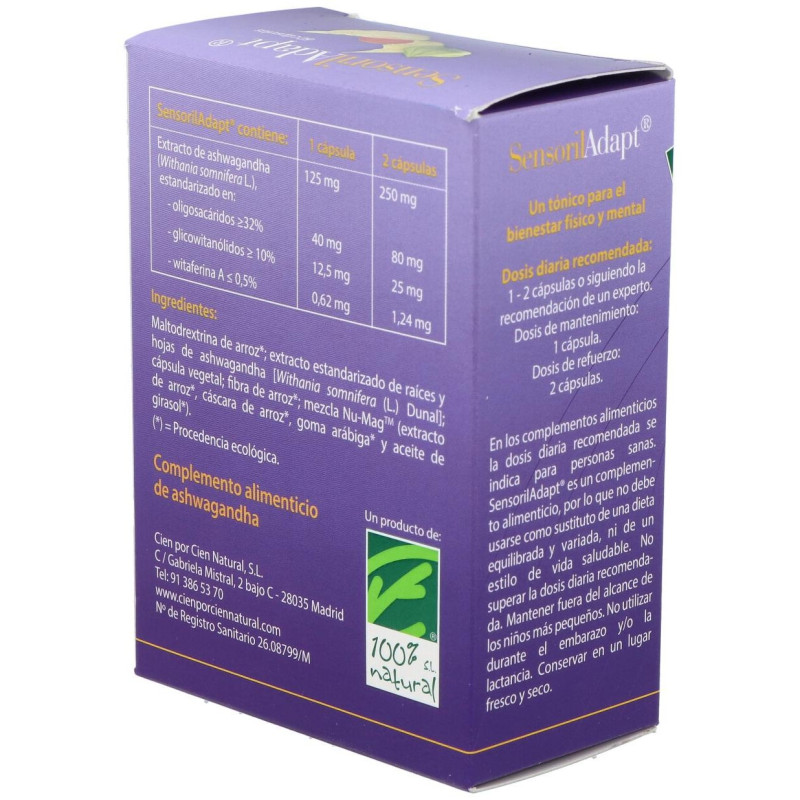 100% Natural Sensoril Adapt Tónico 60 Perlas