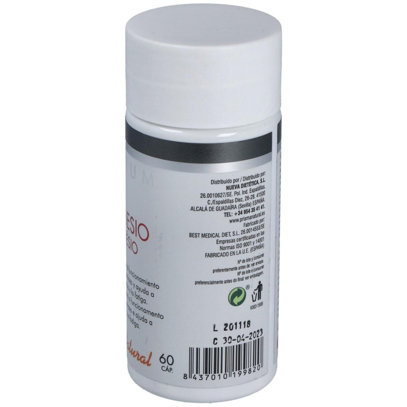 Nueva Dietetica Magnesio 537 mg, 60 Cápsulas - Prisma Natural