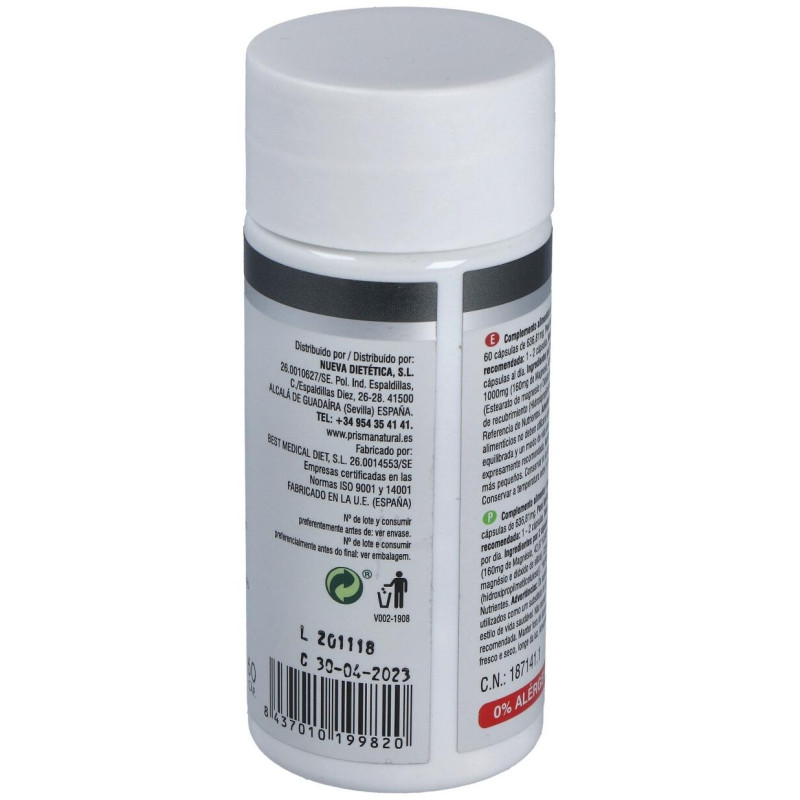 Nueva Dietetica Magnesio 537 mg, 60 Cápsulas - Prisma Natural