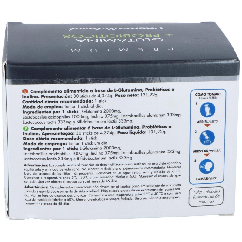 Glutamina + Probióticos 30 Sticks - Prisma Natural