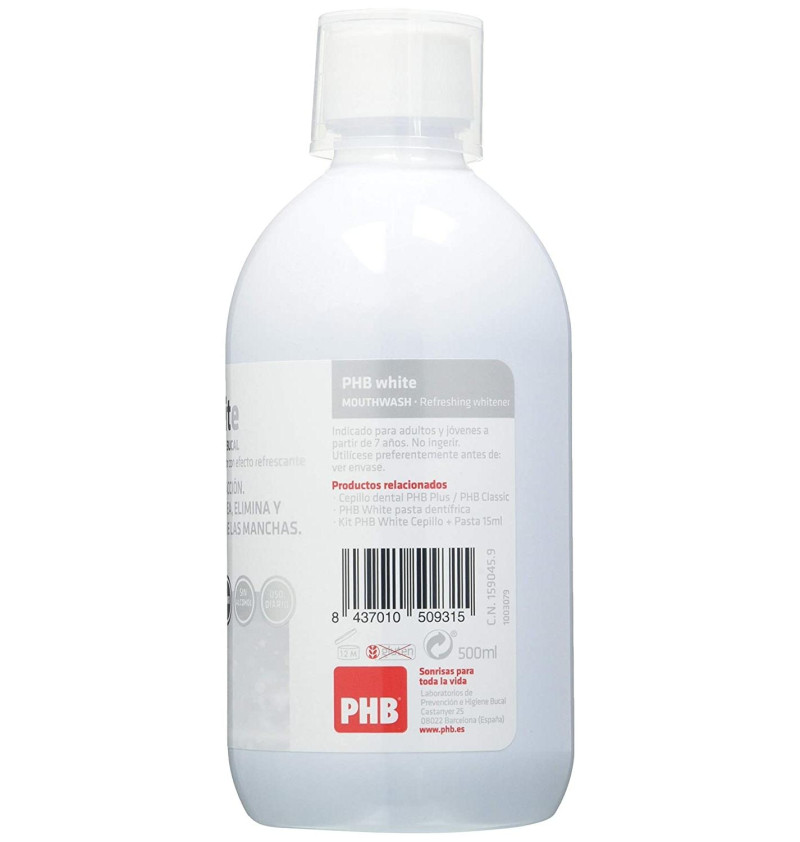 Phb White Enjuague Bucal (1 Envase 500 Ml)