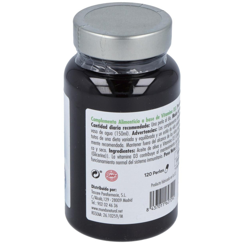 Mundo Natural Vitamina D3 4000ui 120perlas - Mundonatural