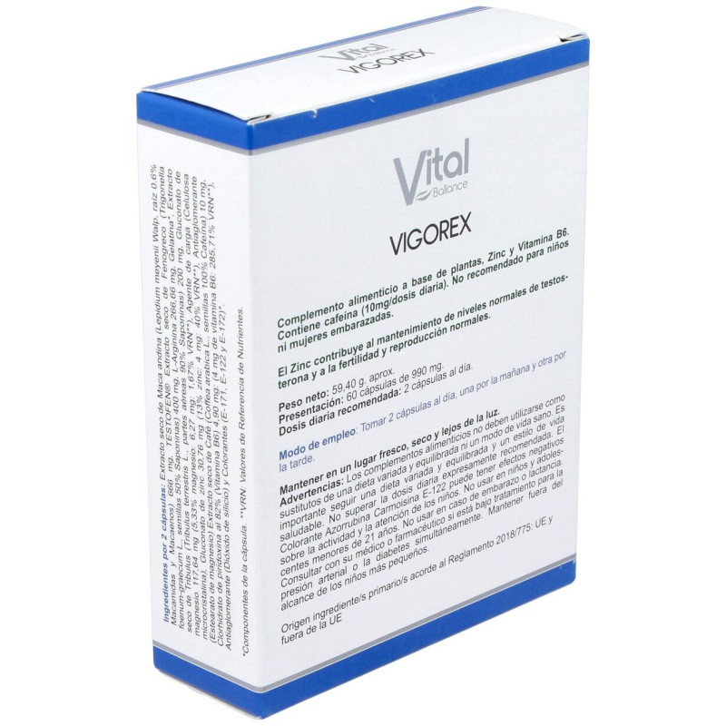 Vital Ballance Vigorex Para La Vitalidad Masculina 60 Cápsulas