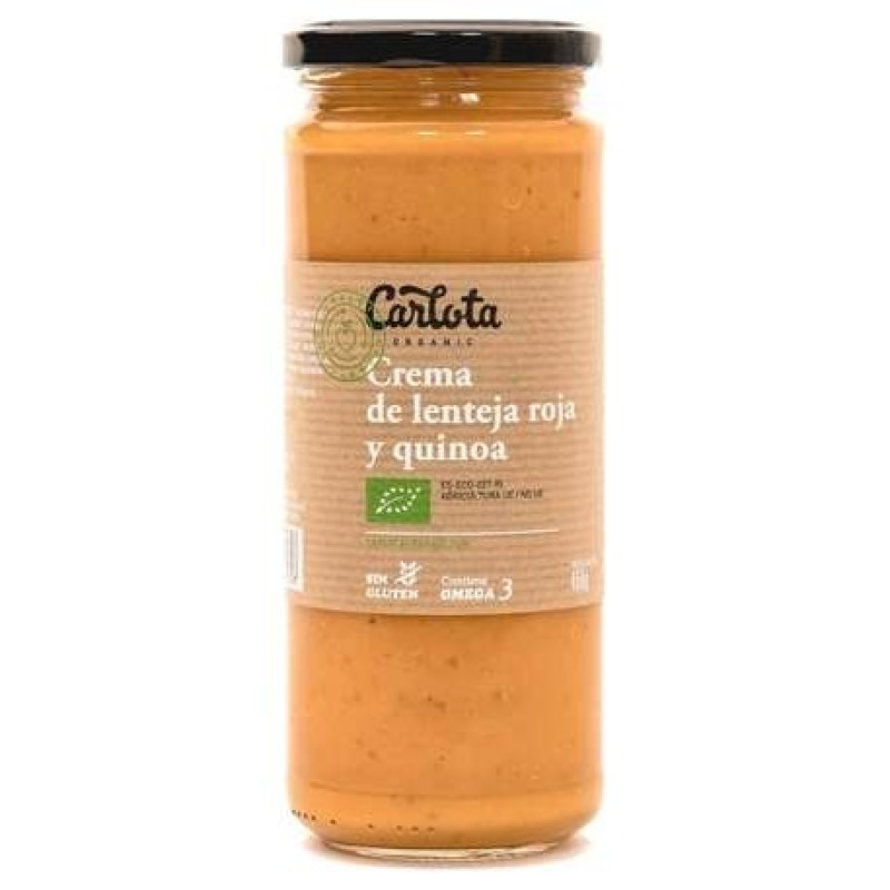Crema de Lenteja Roja y Quinoa 450gr. Eco Sg Vegan - Carlota Organic