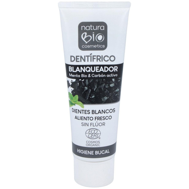 Dentifrico Blanqueador Menta Bio y Carbon Activo 75ml - Naturabio Cosmetics