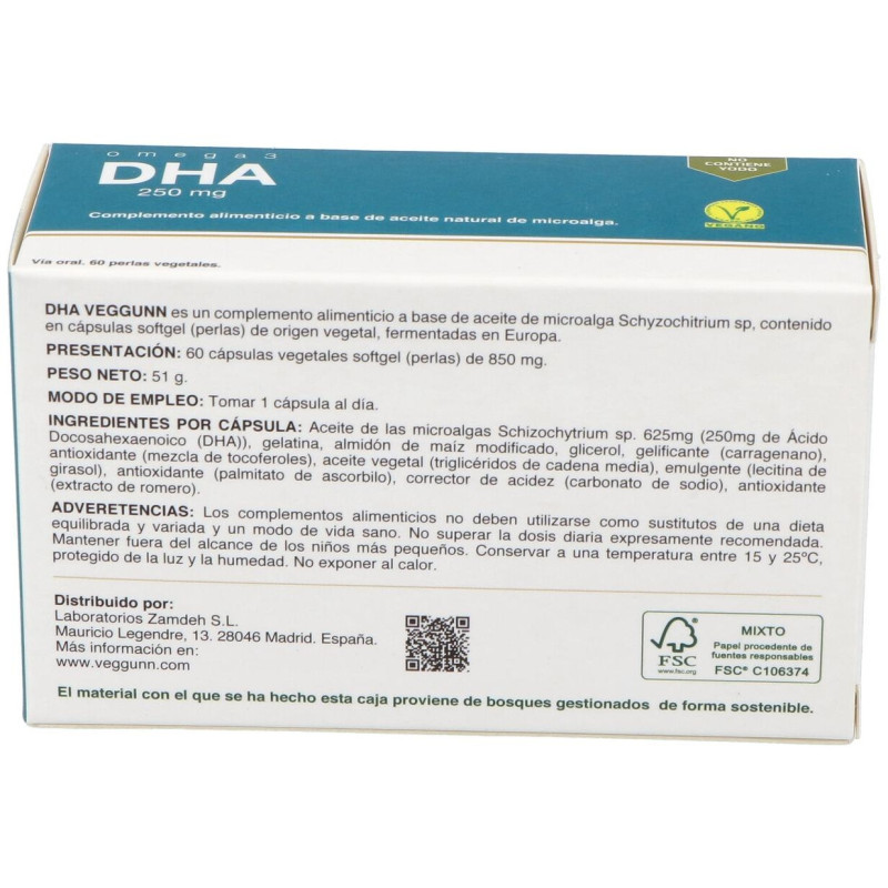 Veggunn Omega 3 De Aceite De Microalga 60 Perlas