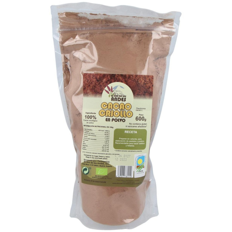 Cacao Criollo en Polvo 600g - El Oro de los Andes