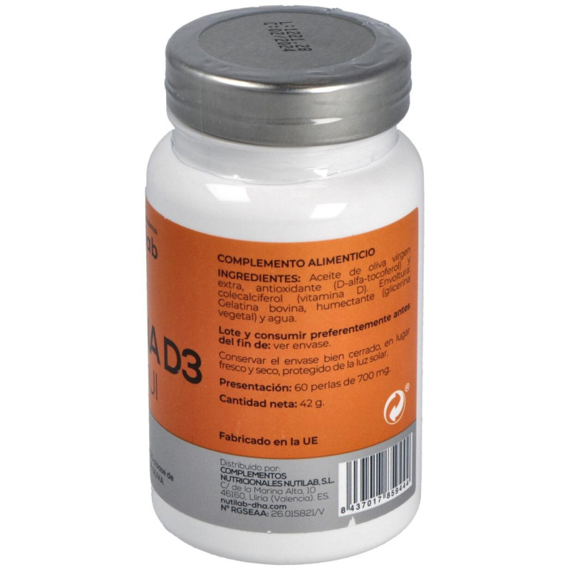 Nutilab Vitamina D3 60 Perlas 4000Ui