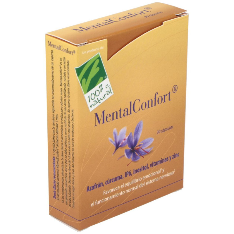 100% Natural Mentalconfort 30cáps - Cien por Cien Natural