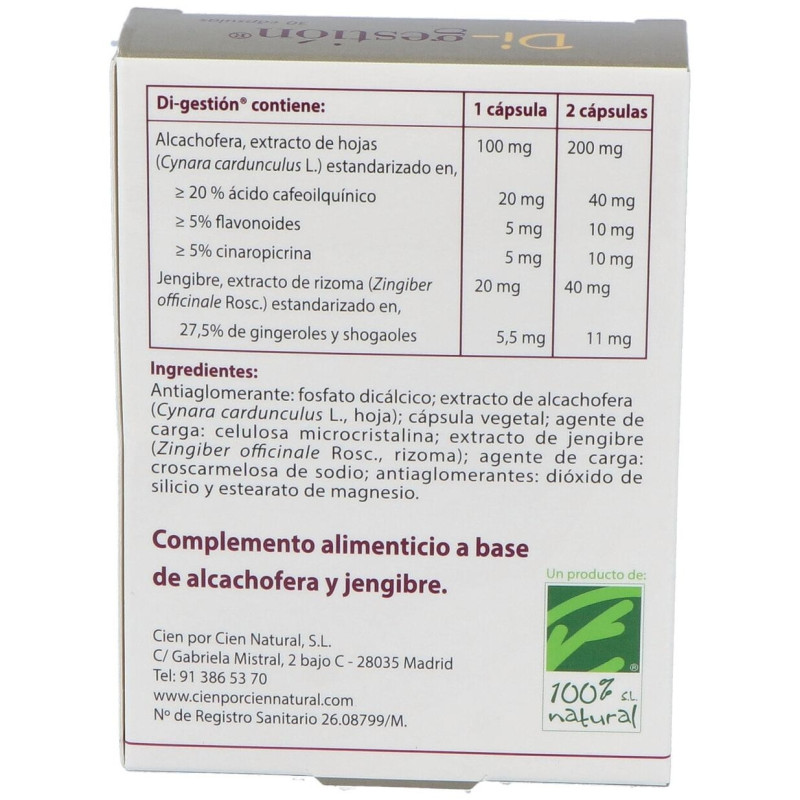 Cien Por Cien Natural Di-Gestion 30 Capsulas