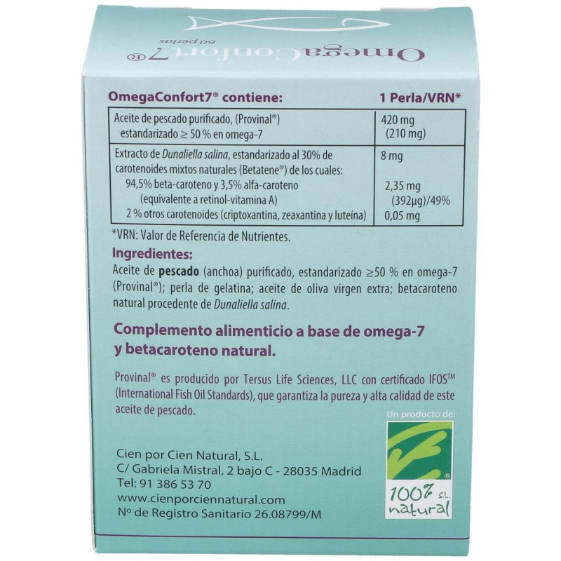 100% Natural Omega Confort 7 60 Perlas