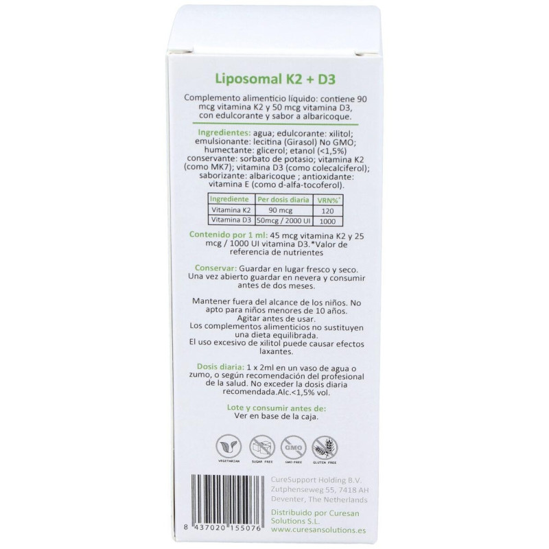 Liposomal K2+d3 60ml - Curesupport