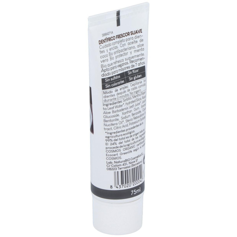 Dentifrico Frescor Suave 75ml - Naturabio Cosmetics