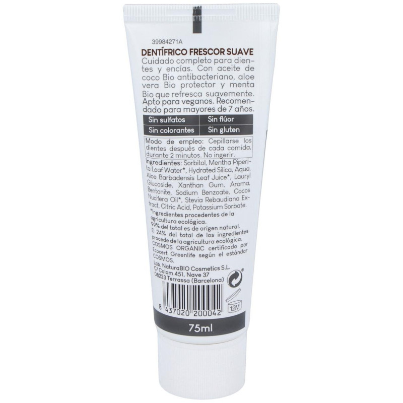 Dentifrico Frescor Suave 75ml - Naturabio Cosmetics