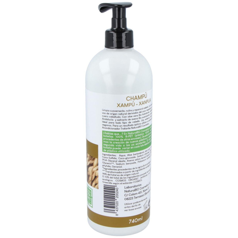 Champú Tratante Aloe Avena Bio 740ml - Naturabio Cosmetics