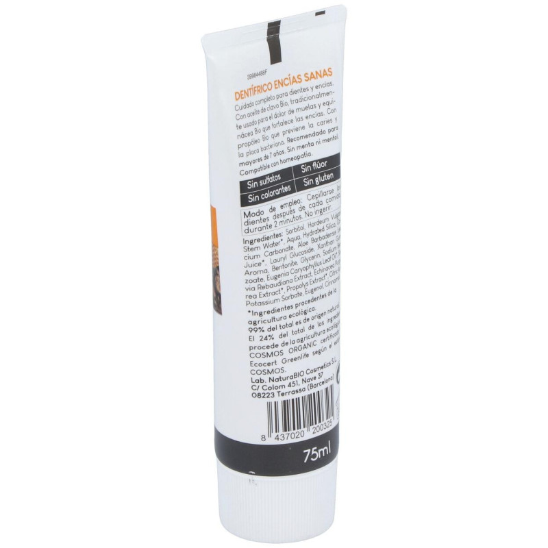 Dentifrico Encias Sanas Propoleo - Clavo 75ml. Bio - Naturabio Cosmetics