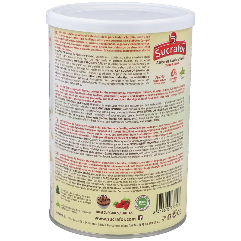 (azucar de Abedul y Stevia) 800gr 2 - Sucrafor