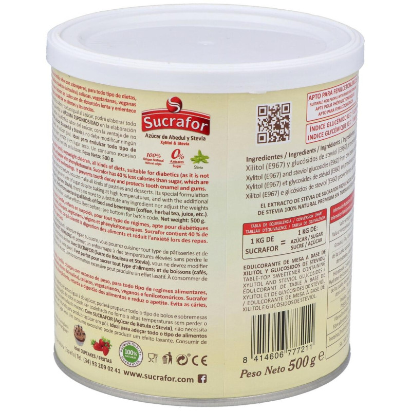 Sucrafor (Azucar De Abedul Y Stevia) 500Gr 2