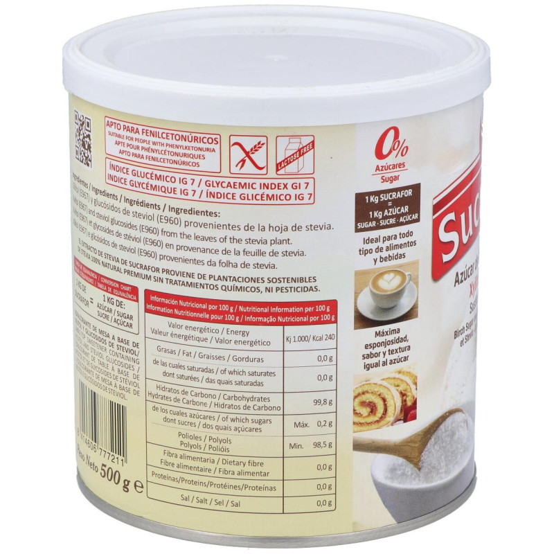 Sucrafor (Azucar De Abedul Y Stevia) 500Gr 2