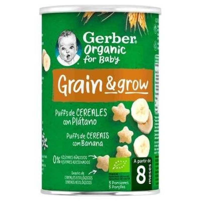 Organic Puff Snacks de Cereales y Plátano, 35 Gr - Gerber