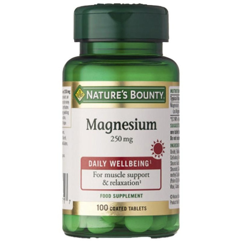 Magnesio 250 mg 100 Comprimidos - Natures Bounty