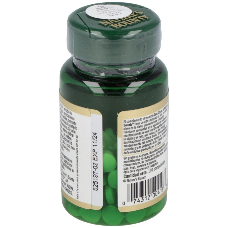 Zinc 25 Mg 100 Comprimidos Recubiertos