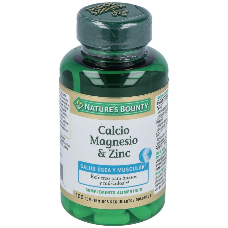 B - Calcio Magnesio y Zinc 100 Cápsulas Recubiertas - Natures Bounty